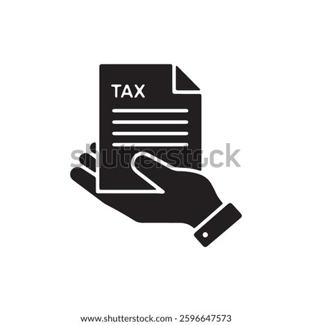 Tax Icon Hands Holding Tax Document for Compliance and Filing
