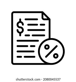 Tax Icon, Line style icon vector illustration, Suitable for website, mobile app, print, presentation, infographic and any other project.