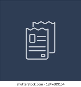 Tax icon. Tax linear design concept from Payment collection. Simple element vector illustration on dark blue background.