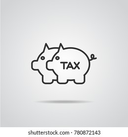 tax icon or logo line silhouette vector