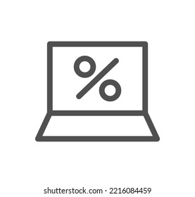 Esquema de icono de impuesto y vector lineal.
