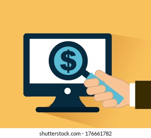 tax icon over orange background vector illustration