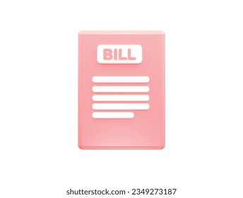 Tax icon pay 3d rendering vector illustration element