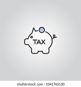 tax icon pig silhouette vector