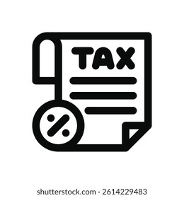 Tax icon. Tax Return, tariff, personal tax, commission. Vector illustration.
