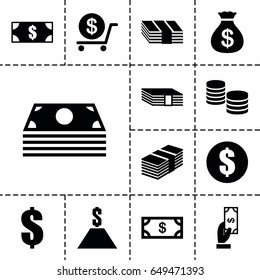 Tax icon. set of 13 filled tax icons such as money, money sack, payment, dollar