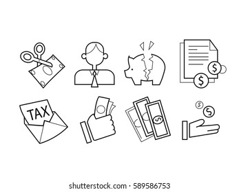 tax icon set