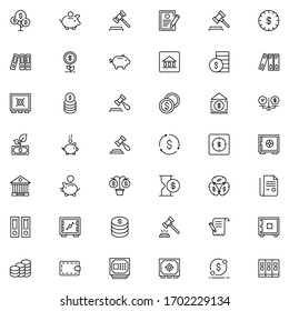 Tax icon set. Collection of high quality outline web pictograms in modern flat style. Black Tax symbol for web design and mobile app on white background. Line logo EPS10