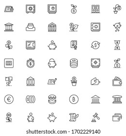 Tax icon set. Collection of high quality outline web pictograms in modern flat style. Black Tax symbol for web design and mobile app on white background. Line logo EPS10