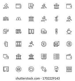 Tax icon set. Collection of high quality outline web pictograms in modern flat style. Black Tax symbol for web design and mobile app on white background. Line logo EPS10