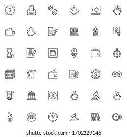 Tax icon set. Collection of high quality outline web pictograms in modern flat style. Black Tax symbol for web design and mobile app on white background. Line logo EPS10