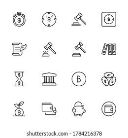 Tax icon set. Collection of high quality outline web pictograms in modern flat style. Black Tax symbol for web design and mobile app on white background. Line logo EPS10