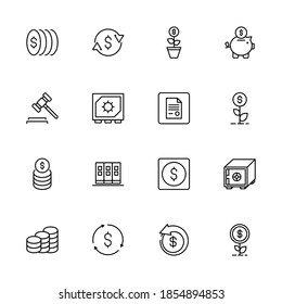 Tax icon set. Collection of high quality outline web pictograms in modern flat style. Black Tax symbol for web design and mobile app on white background. Line logo EPS10