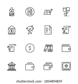 Tax icon set. Collection of high quality outline web pictograms in modern flat style. Black Tax symbol for web design and mobile app on white background. Line logo EPS10