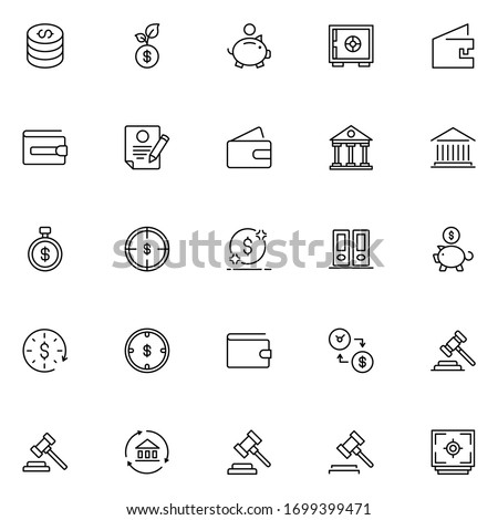 Tax icon set. Collection of high quality outline web pictograms in modern flat style. Black Tax symbol for web design and mobile app on white background. Line logo EPS10