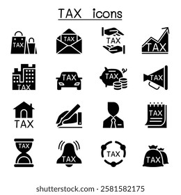 TAX icon set in glyph style