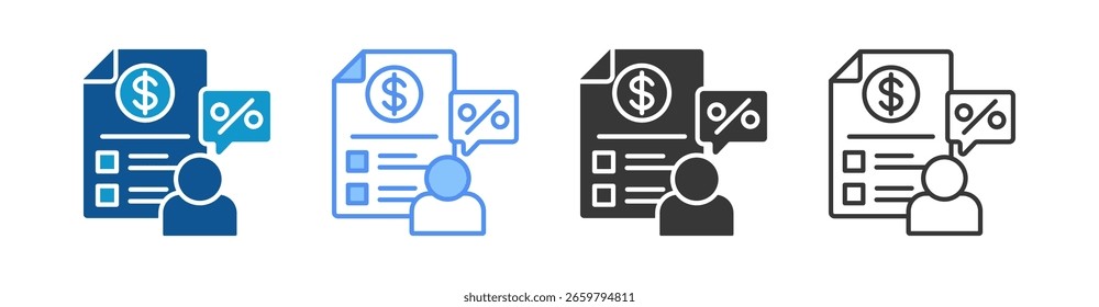 Conjunto de iconos de impuestos Colección de estilos múltiples