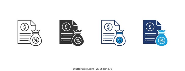 Tax Icon Set Multiple Style Collection