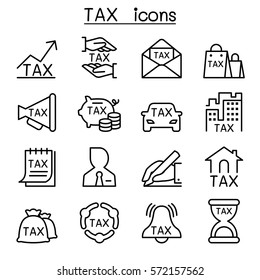 TAX icon set in thin line style