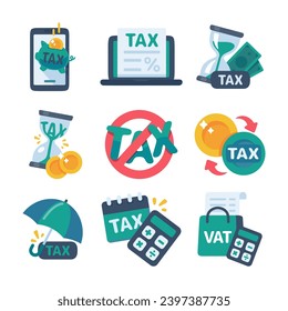 Tax icon. Sharing income to report taxes to the government.