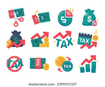 Tax icon. Sharing income to report taxes to the government.