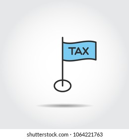 tax icon silhouette vector . flag tax