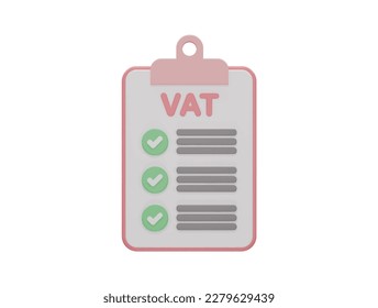 ilustración vat 3d del vector de representación de impuestos