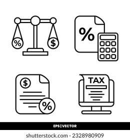 Plantilla de logotipo de ilustración de vector de icono de impuestos para muchos fines. Aislado sobre fondo blanco.