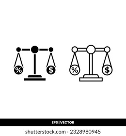 Plantilla de logotipo de ilustración de vector de icono de impuestos para muchos fines. Aislado sobre fondo blanco.