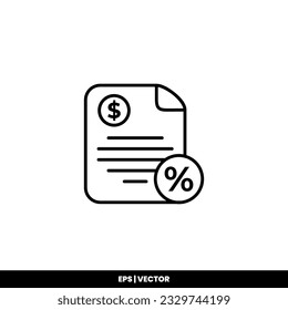 Plantilla de logotipo de ilustración de vector de icono de impuestos para muchos fines. Aislado sobre fondo blanco.