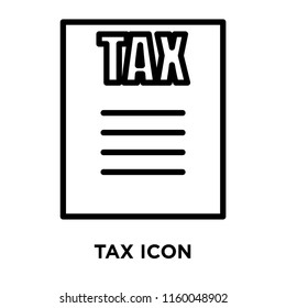 Tax icon vector isolated on white background, Tax transparent sign , line or linear sign, element design in outline style