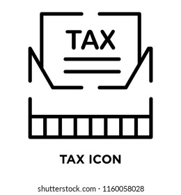 Tax icon vector isolated on white background, Tax transparent sign , line symbol or linear element design in outline style