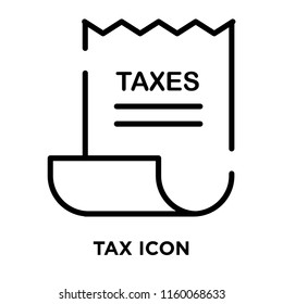 Tax icon vector isolated on white background, Tax transparent sign , line symbol or linear element design in outline style