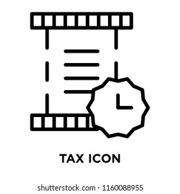 Tax icon vector isolated on white background, Tax transparent sign , line symbol or linear element design in outline style