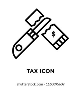 Tax icon vector isolated on white background, Tax transparent sign , line symbol or linear element design in outline style