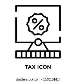 Tax icon vector isolated on white background, Tax transparent sign , line symbol or linear element design in outline style