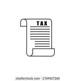 Tax icon vector paper. TAXES are paid in dollars at eps 10
