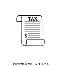 Tax icon vector paper. TAXES are paid in dollars at eps 10
