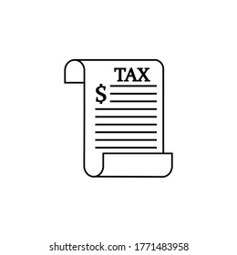 Tax icon vector paper. TAXES are paid in dollars at eps 10
