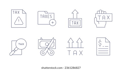 Tax icons. editable stroke. Containing tax, warning, taxes, financial.