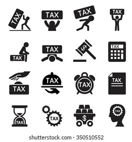 Tax icons set Vector illustration
