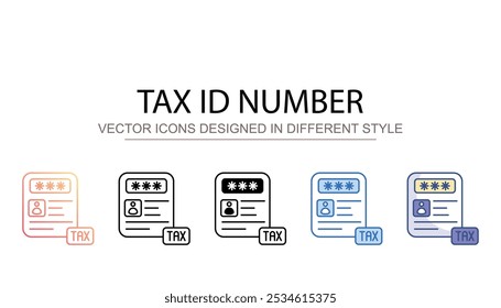 Tax ID Number icon design with white background stock illustration