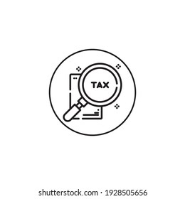 tax identification outline style icon in circle