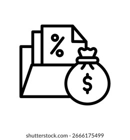 Tax Implications Icon Outline Vector Illustration