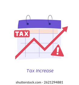 Aumento de imposto. As pessoas pagam impostos com uma calculadora. Serviço de administração financeira. Conjunto de gestão financeira, dívida, deveres, auditoria e contabilidade. Ilustração vetorial para interface do usuário, faixa