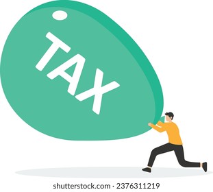 Tax increase, Tax rise to pay or economic crisis, debt or loan interest to pay off concept

