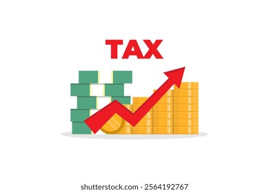 Tax increase vector illustration on white background