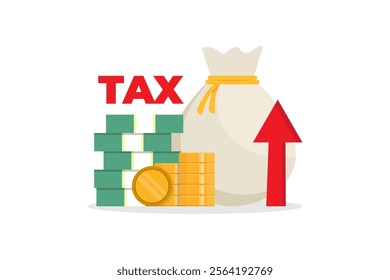 Tax increase vector illustration on white background