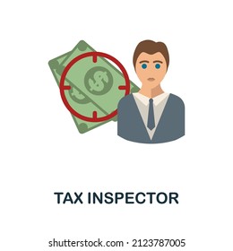 Tax Inspector flat icon. Colored element sign from bussines profession collection. Flat Tax Inspector icon sign for web design, infographics and more.
