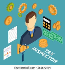 Tax inspector isometric